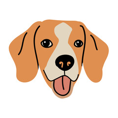 Beagle Dog Portrait Illustration