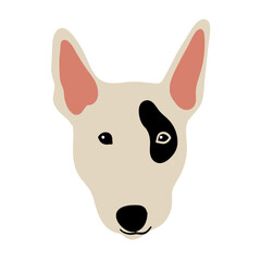 Bullterrier Dog Portrait Illustration