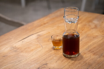 Fresh brewed coffee, the hario v60 coffee.