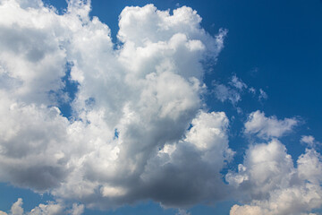 White clouds in a blue sky