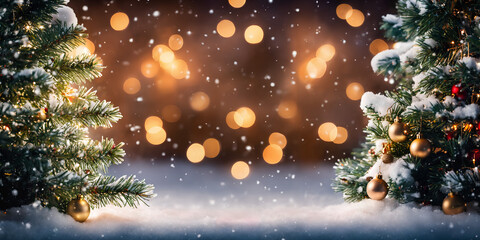 Scena natalizia con neve