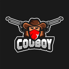 Couboy Mascot Sport Logo Vector Template
