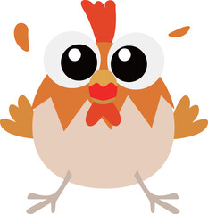 Chickens with frightened expressions vector