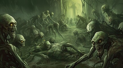 The zombie apocalypse. Rise of the Dead - obrazy, fototapety, plakaty