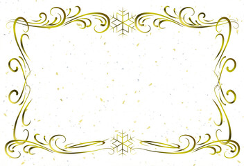 アンティーク調の飾り枠。豪華なゴールドフレーム背景。