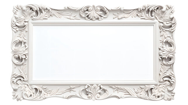 Marble picture frame decorated with white leaves