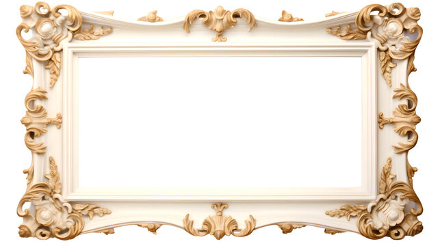 Marble picture frame with brown and white decoration