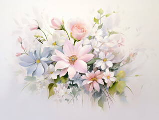 Summer Flower Bouquet Illustration 