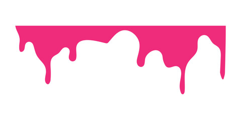 Strawberry ice cream melted isolated for banner decoration.