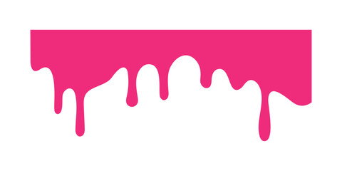 Strawberry ice cream melted isolated for banner decoration.