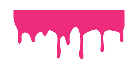 Strawberry ice cream melted isolated for banner decoration.