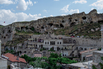 Fototapeta na wymiar view of the village in region, village in the mountains, village in region, Cappadocia, Urgup, Turkey, Cappadocia Architecture, Goreme, Fairy Chimneys