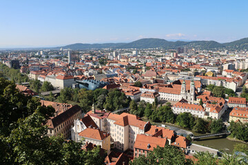 Stadt Panorama Graz, Steiermark, Österreich