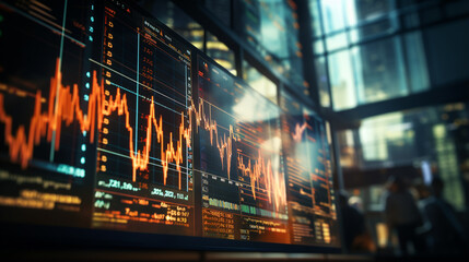 Obraz premium Stock market graph in investment concept.