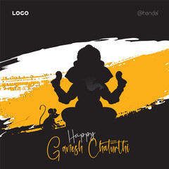 Happy Ganesh Chaturthi digital art work post design free design