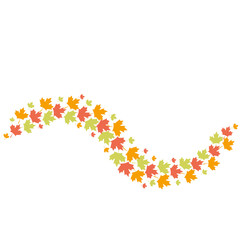 color autumn leaves curve frame art drawn design