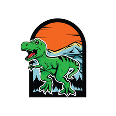 dhinosaurus vector logo design illustration