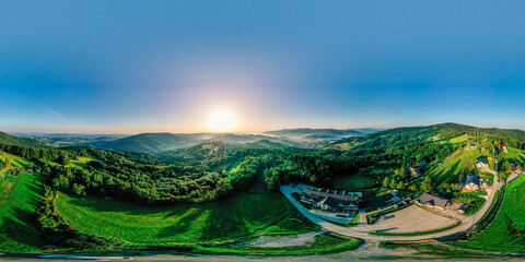 Beskid Wyspowy, Małopolska, Poland, panorama 360, lato
