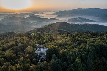 Beskid Wyspowy, Małopolska, Poland, Kamionna, wieża widokowa, lato 2023 © Maciej G. Szling