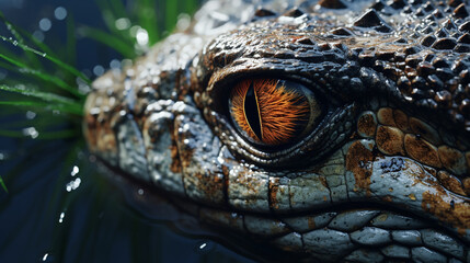 closeup detail of wild reptile animals eyes scary