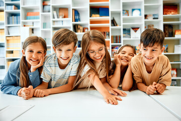 Children learning in a school classroom