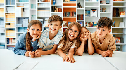 Children learning in a school classroom