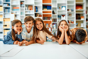 Children learning in a school classroom