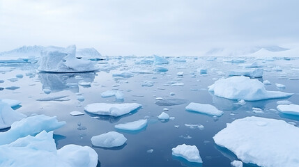 Fototapeta na wymiar Icebergs and icicles in polar area