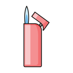 Lighter vector icon.Color vector icon isolated on white background lighter .