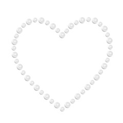 white pearl heart frame art drawn