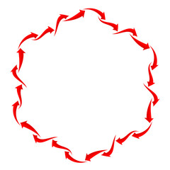 red arrow art drawn round frame