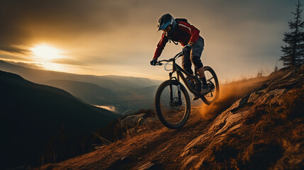 Naklejka premium Mountain bike rider