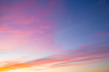 Fototapeta premium Sunset sky in blue yellow and purple tones