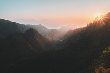sunset in the mountains