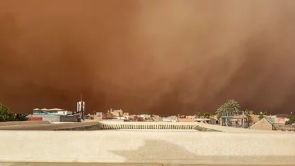 Fototapeten A sandstorm over marrakech, morocco, in summer © Annabell Gsödl