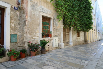 Old town scene Porec, Istria, Croatia, beautiful small street in Porec