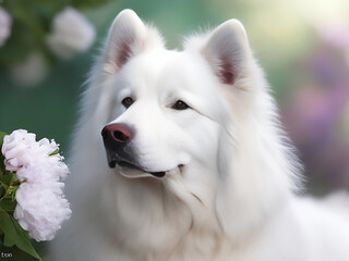 Fototapeta premium Beautiful Happy Dog AI Generated