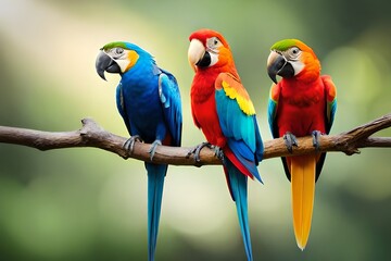 two parrots on a branch