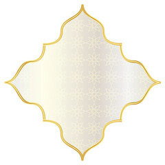Luxury white golden set arabic islamic banner title frame text box in transparent background