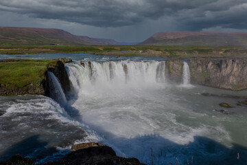 Goðafoss Waterfall (waterfall of the Gods) is one of the most beautiful in Iceland.