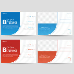 Modern Business Post Card Design , vector file layout and banner template