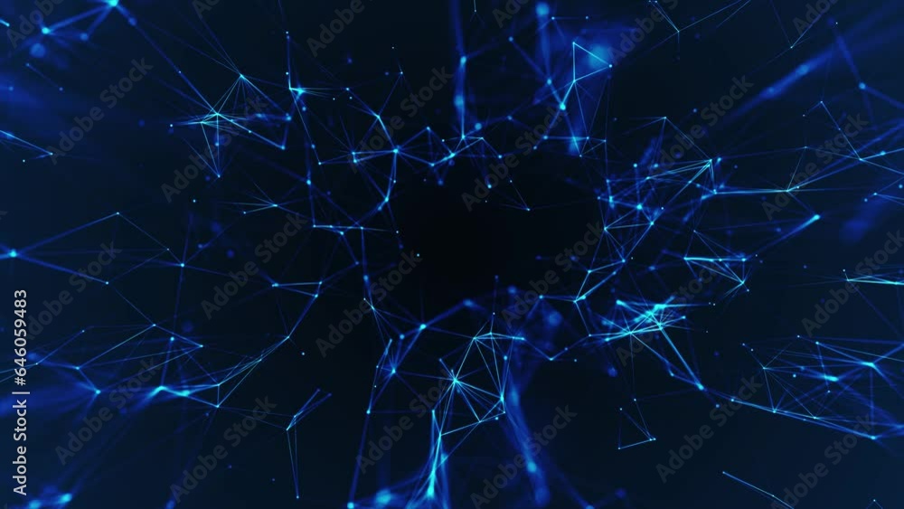 Poster network connection structure. big data. connecting points and lines. abstract technology background.