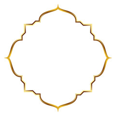 Golden islamic frame design concept clipart