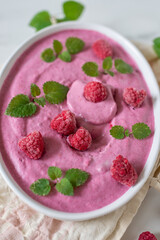 sweet home made raspberry ice cream