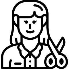 female tailor line icon