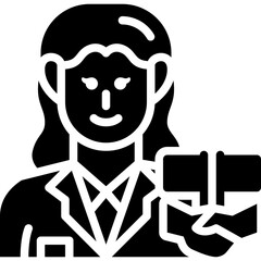 female diplomat solid icon