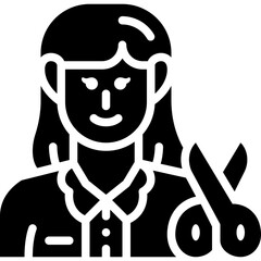 female tailor solid icon