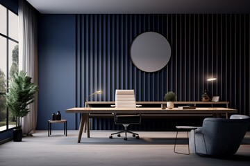A modern office cabin with table and chairs - obrazy, fototapety, plakaty
