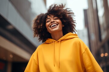 Fototapeta premium Black woman laughing portrait photography outdoors