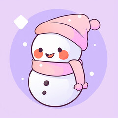 snowman, christmas snowman, winter, new year art, kids illustration, vector, vector illustration, christmas, new year, chibi, anime, sticker, cute